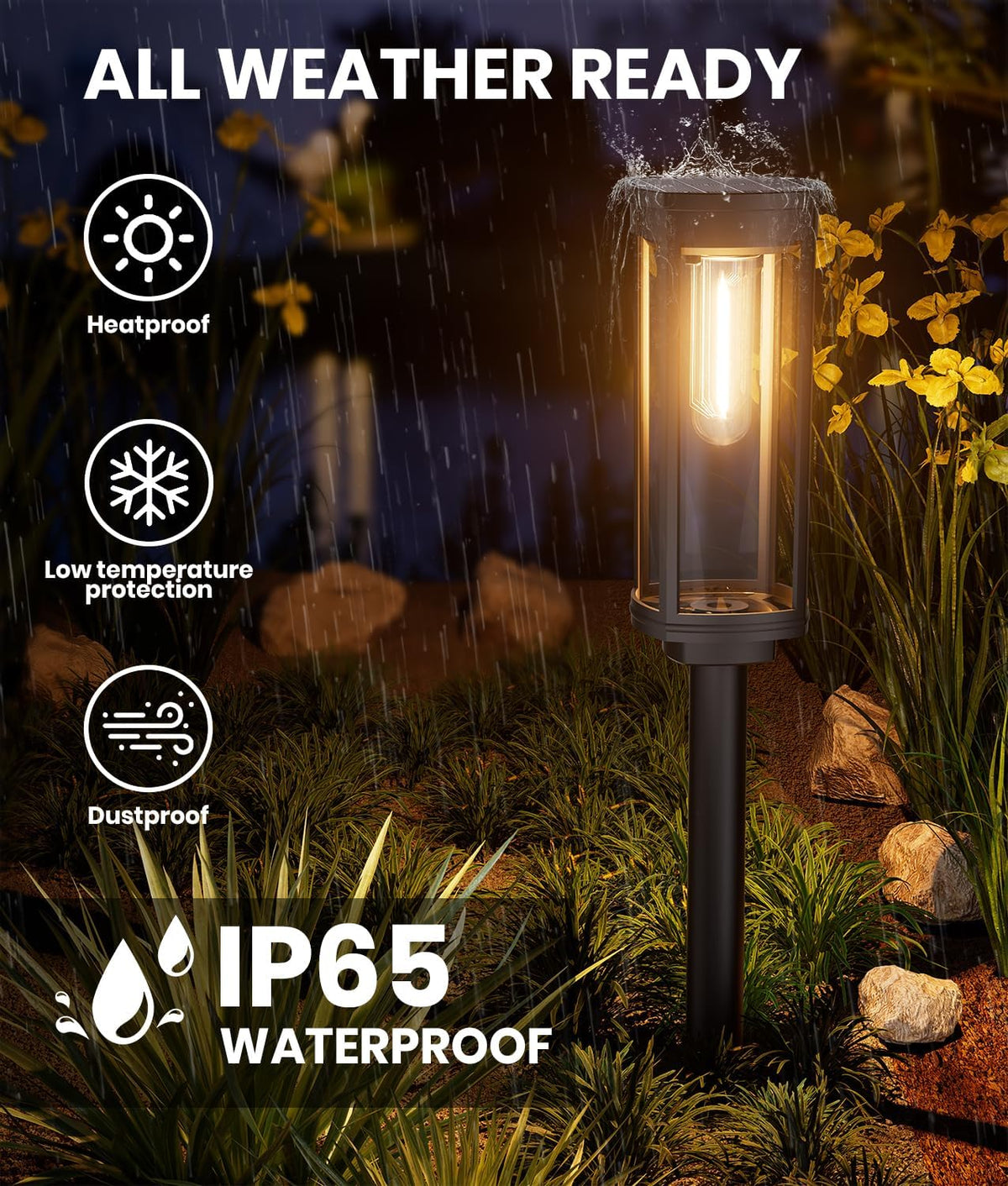 NEWMESSI 8 Pack Solar Pathway Lights Outdoor IP65 Waterproof Super Brightness Solar Powered Landscape Path Lights for Outside Walkway Driveway Garden