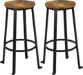 Yaheetech 29.5" Bar Stools Set of 2, Industrial Metal Legs, Rustic Brown