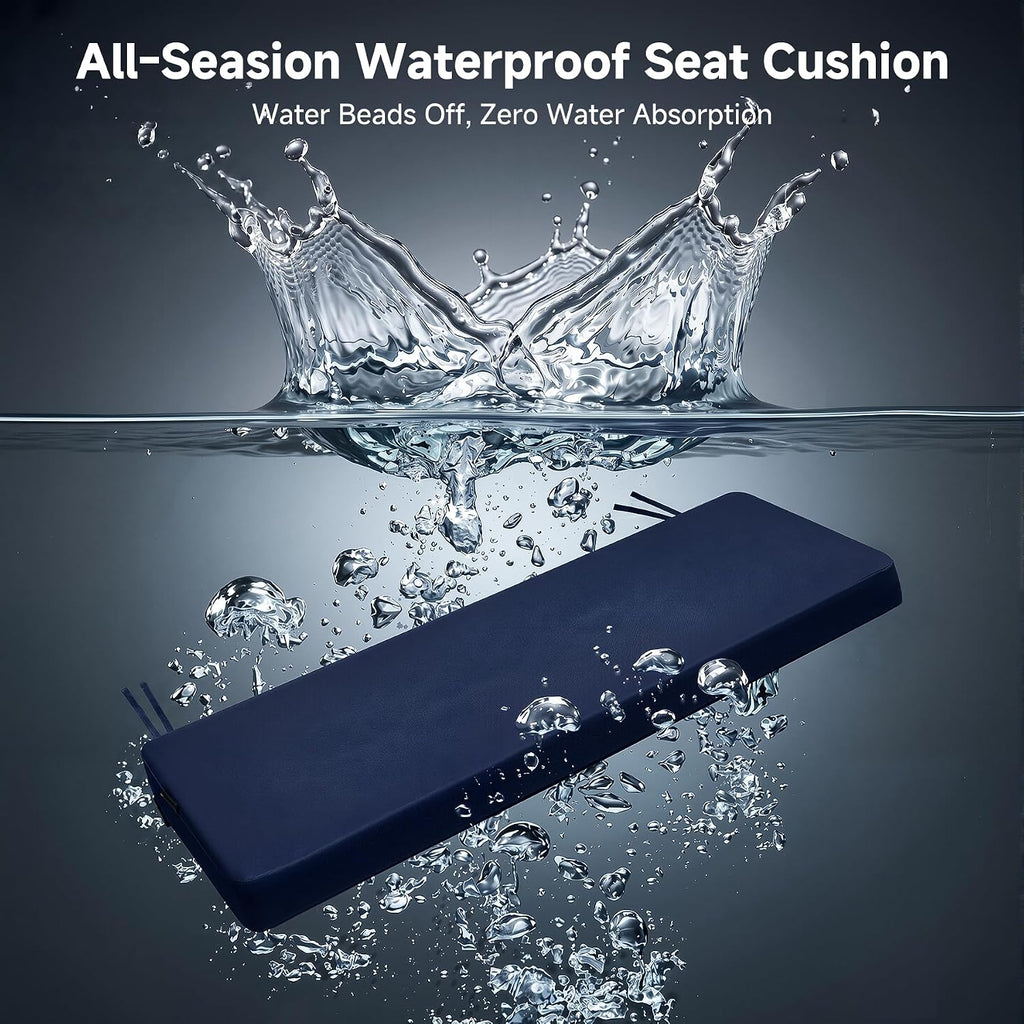 Favoyard Waterproof Outdoor Bench Cushion Navy 36 x 14 Inch
