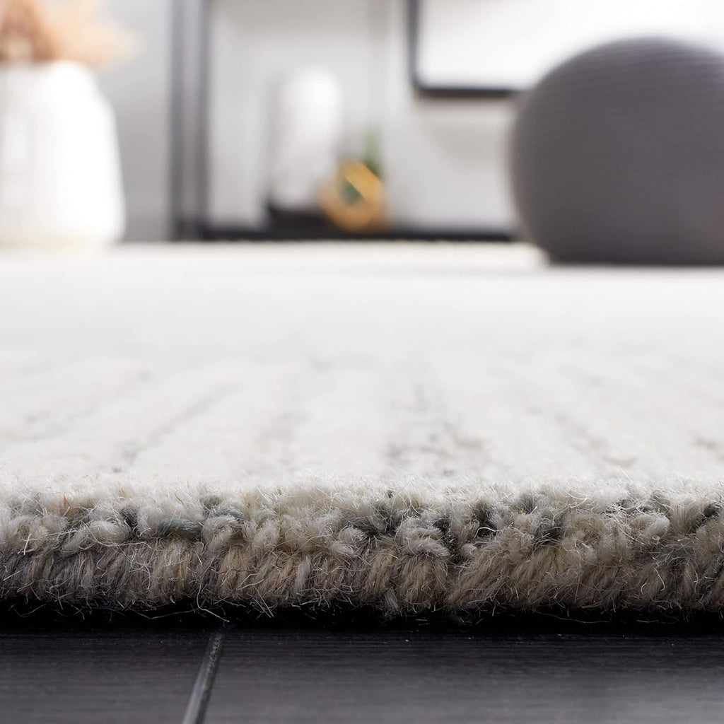 SAFAVIEH Abstract Collection Area Rug - 11' x 15', Grey & Ivory, Handmade Wool, Ideal for The Living Room, Dining, Bedroom (ABT478F)
