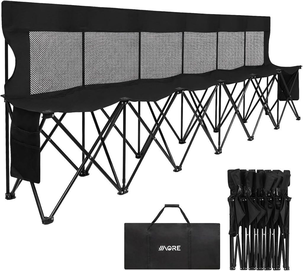1MORE Folding Bench, Portable Foldable Sideline Bench for Team with Carry Bag