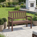 Psilvam 2-Person Poly Lumber Outdoor Garden Bench 700 Lbs Capacity, Brown