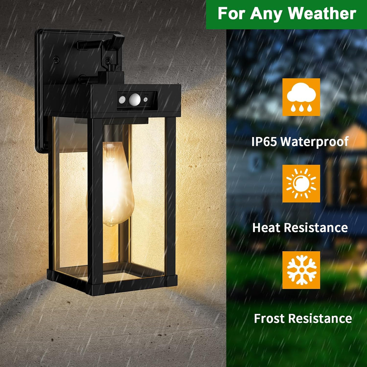 Auzev Outdoor Solar Wall Sconce Dusk to Dawn, Exterior Wall Light Fixture
