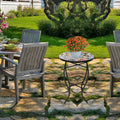 VCUTEKA Mosaic Outdoor Side Table, 14" Round Small Patio Accent Table