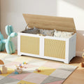 EROMMY 39.4" Storage Chest with 2 Safety Hinges, Rattan Storage Bench, Shoe Bench, Supports 300 lb, for Entryway, Bedroom, Living Room