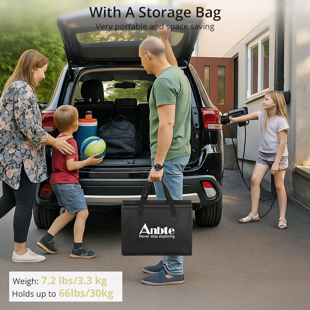 Anbte Folding Camping Table with Storage Net, 3ft Portable Table, 35" x 16"