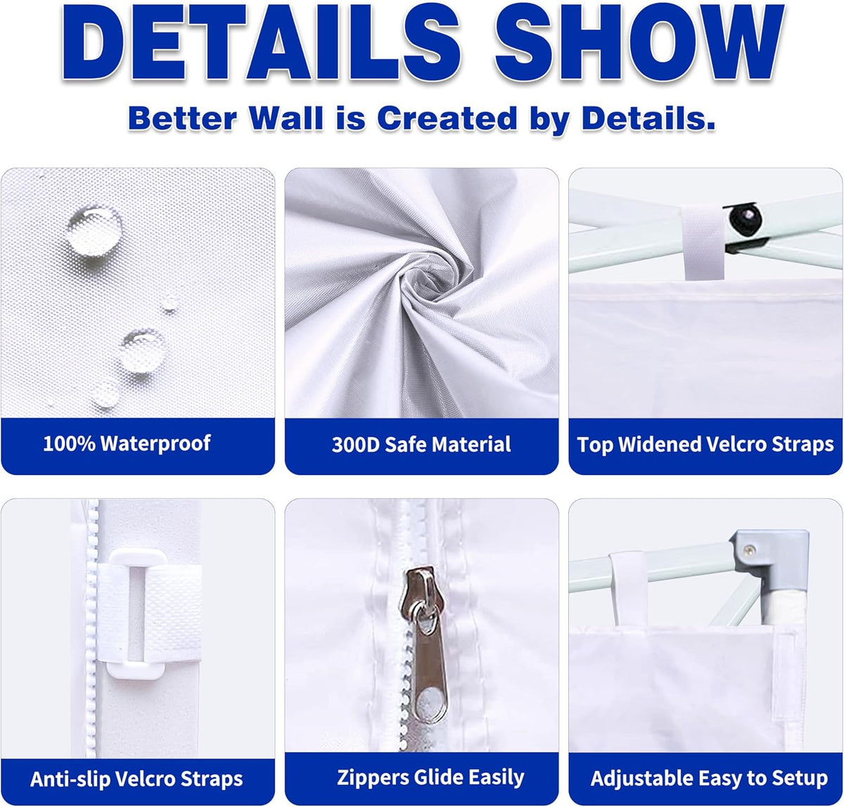 SCOCANOPY Sidewalls for 10x10 Canopy Frame, 3 Pack SunWalls Only,White