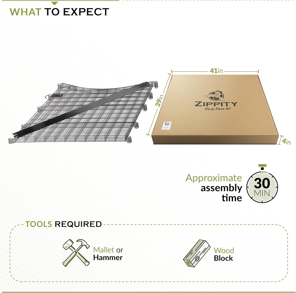 Zippity 39in H Black Metal Fence w/ Gate, DIY Fence Kit