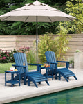 BRIOPAWS Oversized-Adirondack-Chairs-Set-of-4 | HDPE | All Weather | Blue