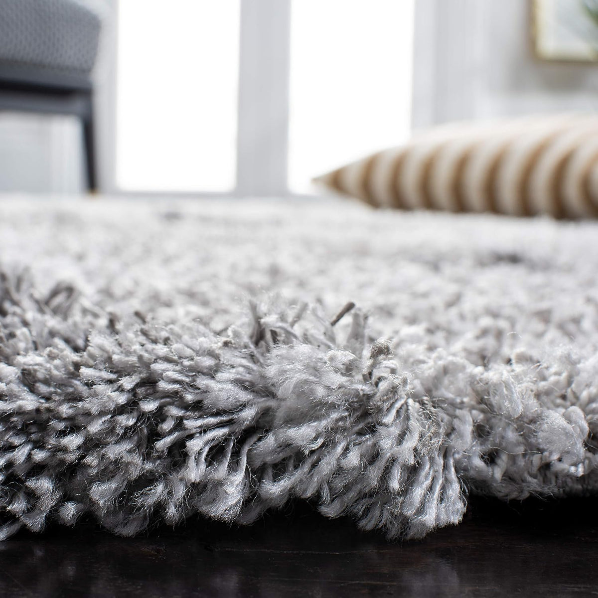 SAFAVIEH Horizon Shag Collection Runner Rug - 2' x 8', Grey & Ivory, Modern Abstract Design, Non-Shedding & Easy Care, 2-inch Thick Ideal for High Traffic Areas in Living Room, Bedroom (HZN890F)