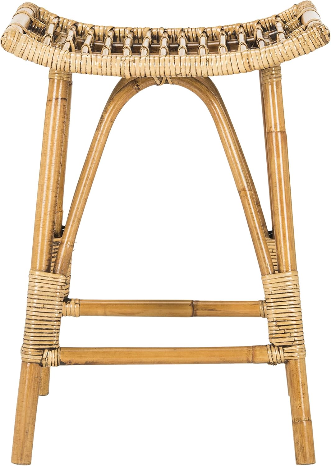 Safavieh Home Collection Leda Brown Rattan 26-inch Counter Stool
