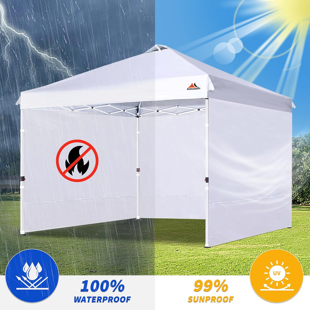 SCOCANOPY Sidewalls for 10x10 Canopy Frame, 3 Pack SunWalls Only,White