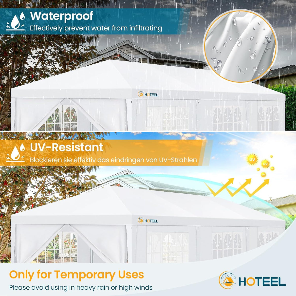 HOTEEL Party Tent 10x30FT, Outdoor Canopy Tent, White