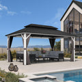 PURPLE LEAF Hardtop Gazebo 10' x 16' White Pavilion Galvanized Steel Roof