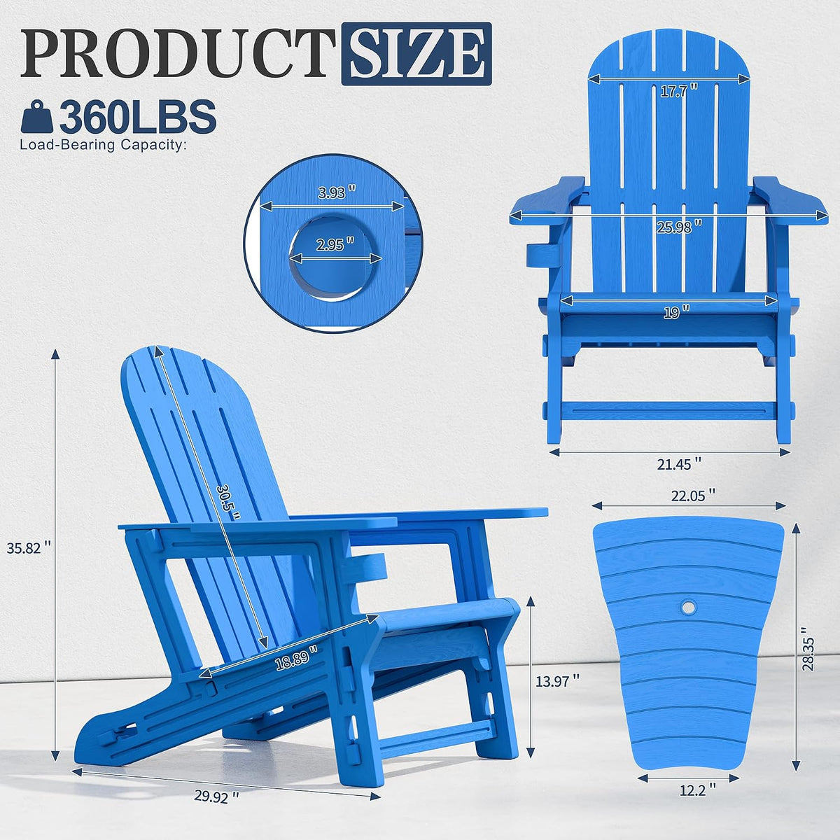 vongrasig adirondack chairs set of 2 with removable shown in use