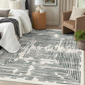 BLISSA 8x10 Area Rugs for Living Room - Soft Washable Geometric Black White