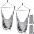Barydat 2 Pcs Hanging Hammock Chair Boho Swing Chair, Light Gray