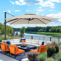 Hoteel Outdoor Patio Umbrella - 10ft Cantilever Umbrella for Patio Heavy Duty Offset Umbrellas with Stand, 360 Rotation Double Top Large Table Umbrella on Clearance for Deck Pool Backyard