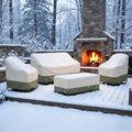 Bitubi Outdoor Waterproof Patio Furniture Covers 4-Piece Set for Swivel Rocker Chairs, Patio Loveseat 58in, Coffee Table 48in, Heavy Duty 600D Tough Canvas, Beige