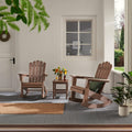 Psilvam HDPE Adirondack Patio Rocking Chair, Brown