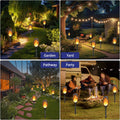 KYEKIO 12Pack Solar Torch Light with Flickering Flame for Halloween Decor