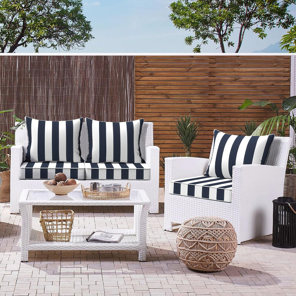 LVTXIII Outdoor/Indoor Deep Seat Cushion Patio Seat and Back Cushion Set All-...