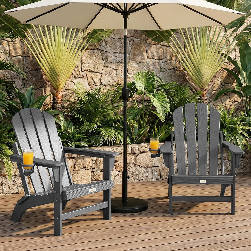 Oversized Folding HDPE Adirondack Chair, Gun-Leg Stable Frame 400 LBS