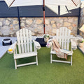 PURPLE LEAF HDPE Adirondack Chairs Set of 2 with Cup Holders, Light Beige