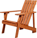 JONATHAN Y Irving 32" Solid Acacia Wood Adirondack Chair, Light Brown