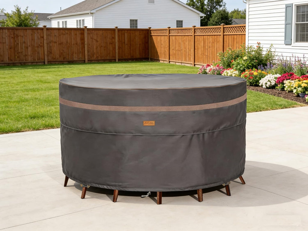 Round Patio Table Cover Outdoor Furniture Waterproof 96"Dia