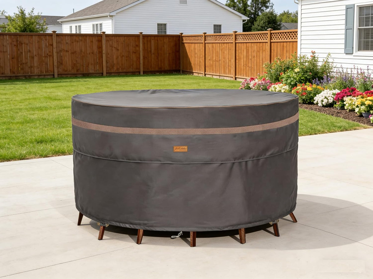 Round Patio Table Cover Outdoor Furniture Waterproof 96"Dia