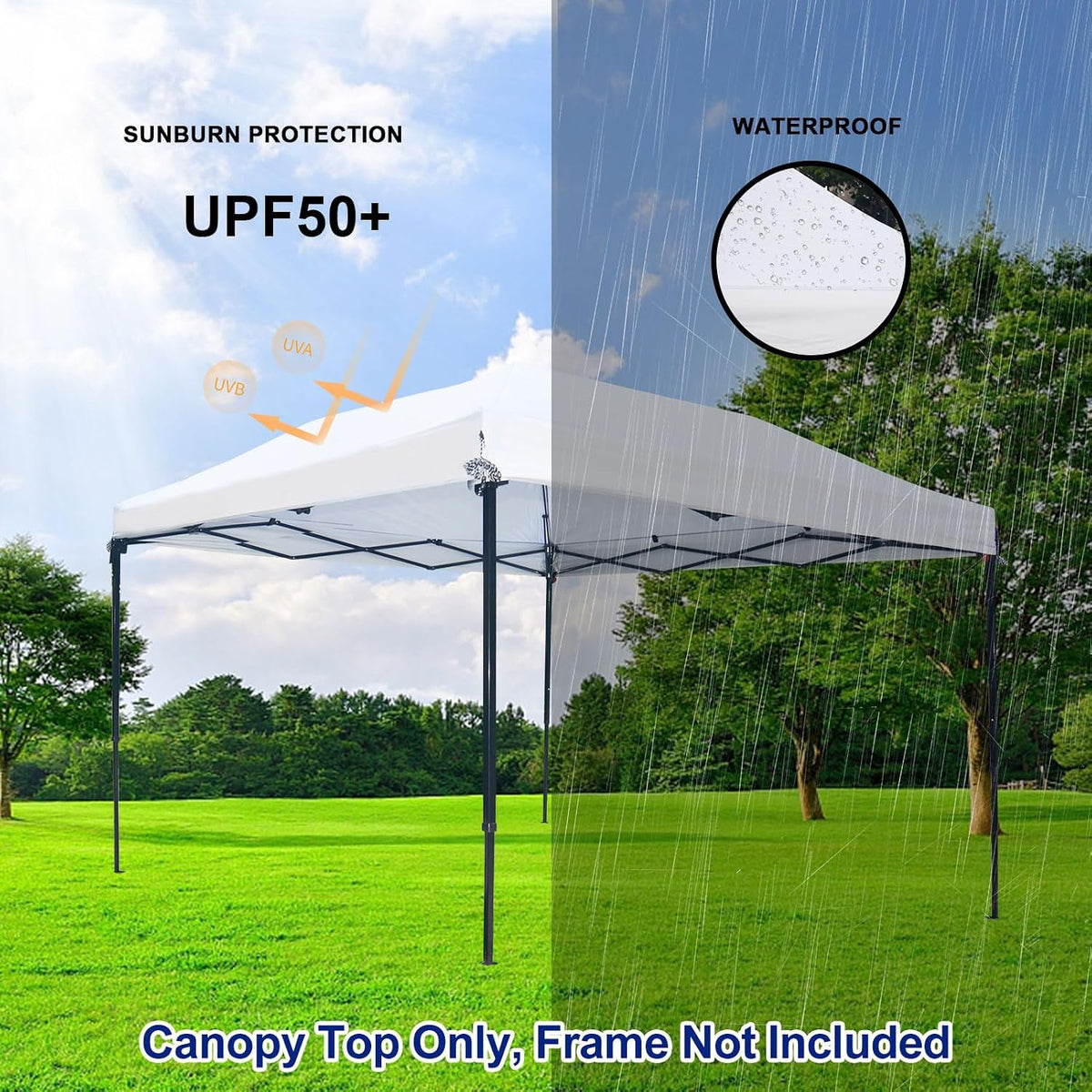 joramoy 8x8 canopy replacement top only straight leg(white), close-up detail