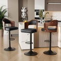 Swivel Bar Stools Set of 3,Bentwood Adjustable Height Barstools