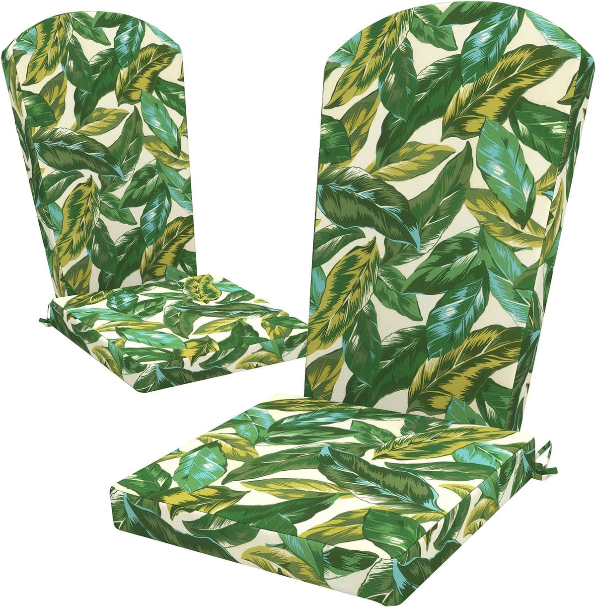 LVTXIII Adirondack Chair Cushions 48x20x2.5 Inch, Water Repellent, Fade Resistant, High Back Outdoor Rocking Chair Cushions for Patio Furniture, 2 Pack, Lush Leaf Jungle