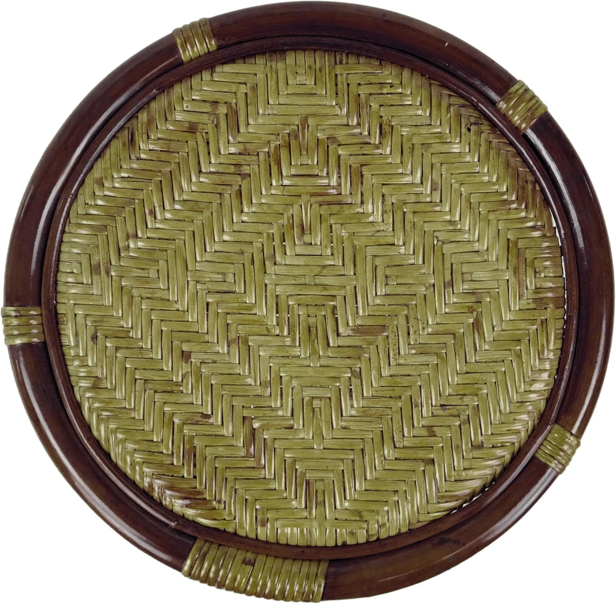Breeze Handmade Rattan Wicker Stool Fully Assembled Dark Brown Color