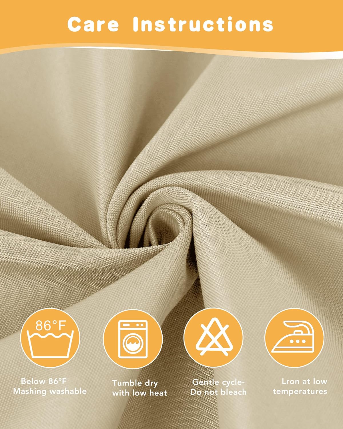 HolidayIdeas Outdoor Curtains for Patio Waterproof 4 Pcs 54x84 Inch Cream