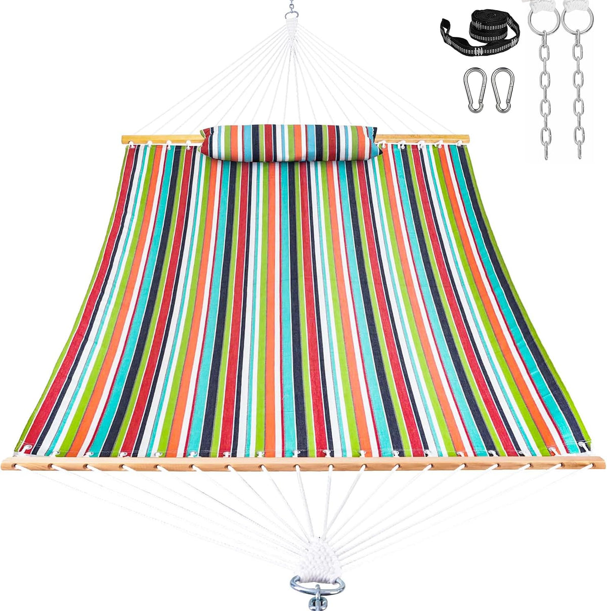 Lazy Daze 12 FT Sunbrella Fabric Hammock, Non-Fading Double Outdoor Hammock