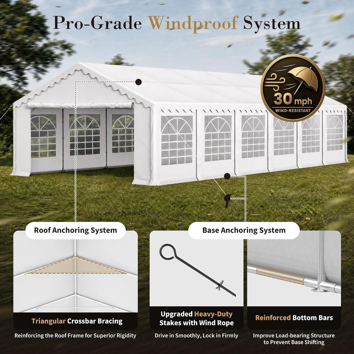 Sophia & William 20x40 Party Tents, Heavy Duty Event Tent for Parties