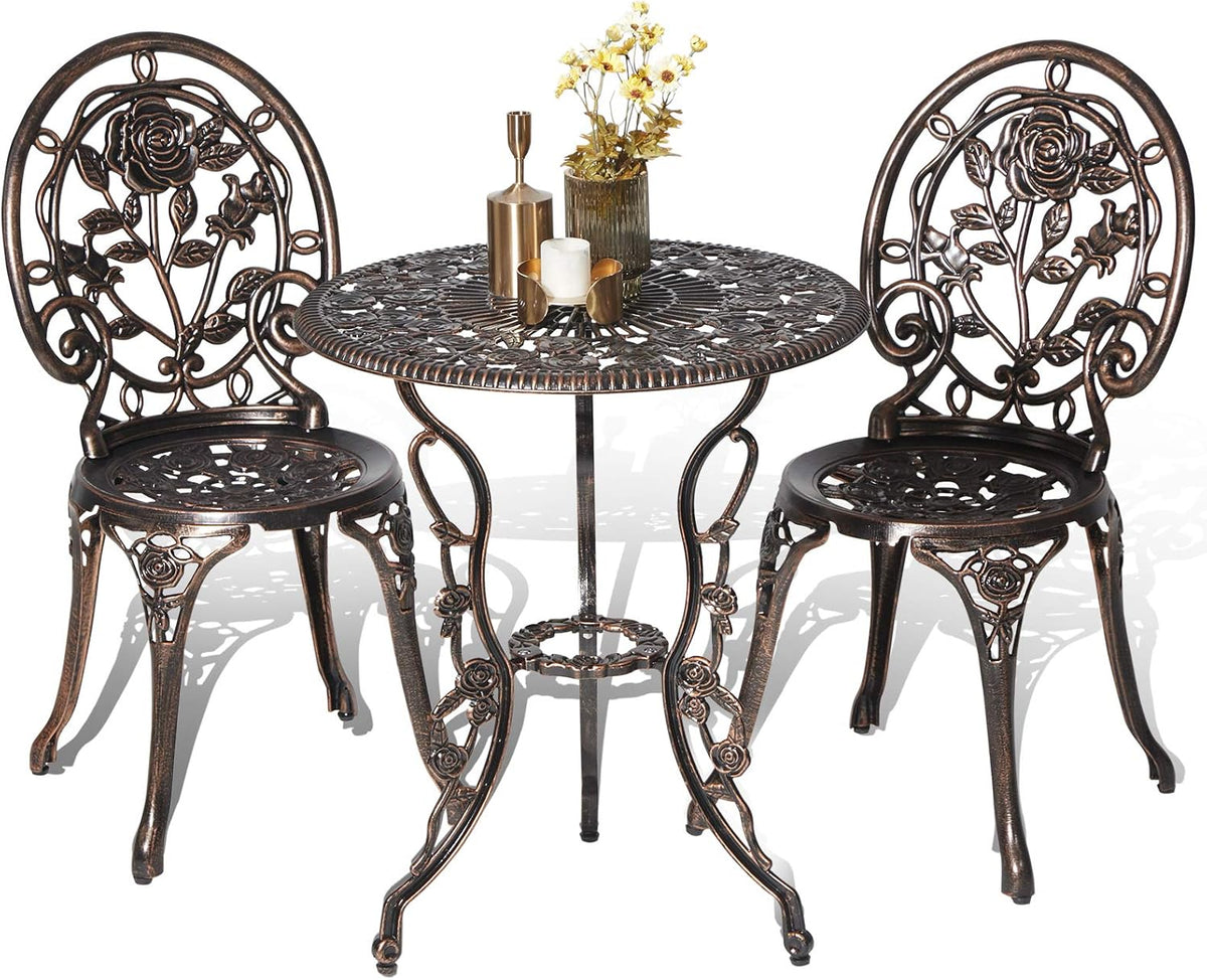HOMEFUN Bistro Table and Chairs Set of 2, Bistro Set Outdoor
