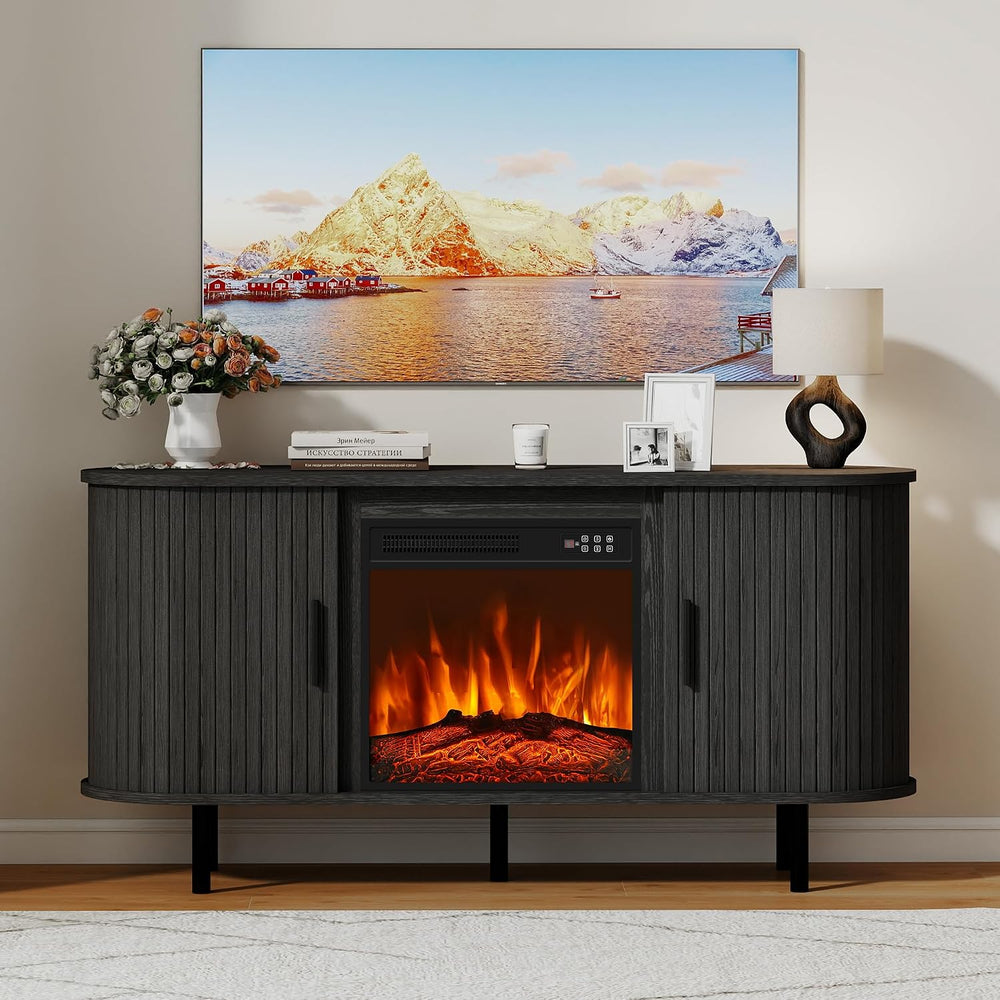 55" Fireplace TV Stand Electric Entertainment Center for TV Up to 65&quo...