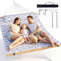 Everyfun 2Person Quilted Hammock with SpreaderBar, 500lbCapacity, WhiteGray