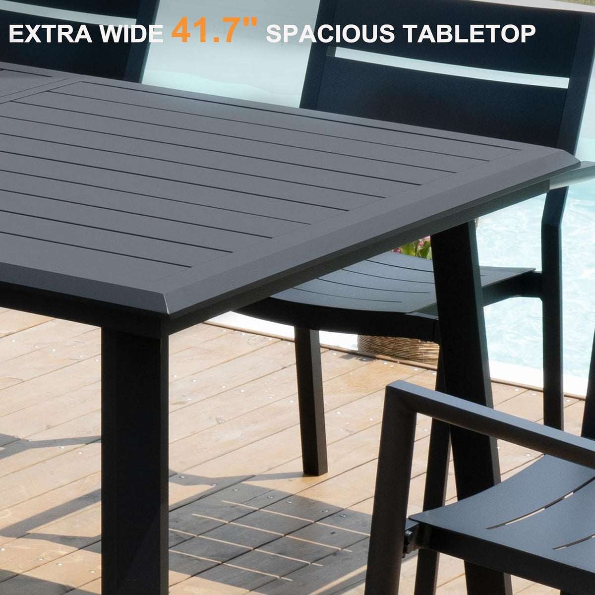 Pellebant Aluminum Outdoor Dining Table for 8-10 Person