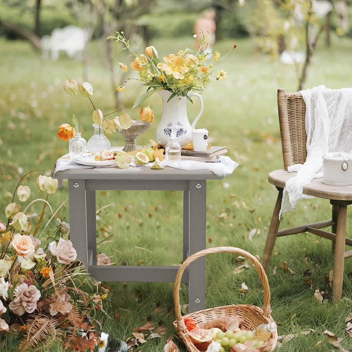 meluvici outdoor side table, small adirondack side table shown in use