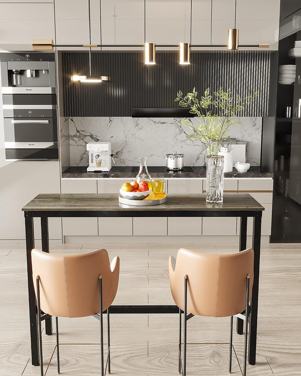 Bar Table, Bar Height Pub Table, High Top Cocktail Table for Kitchen Dining