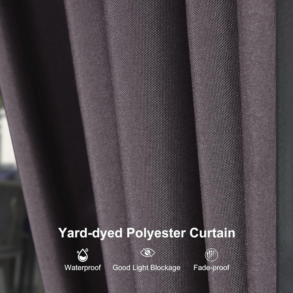 PURPLE LEAF Patio Aluminum Hardtop Gazebo 12' x 14' Privacy Curtain, Grey
