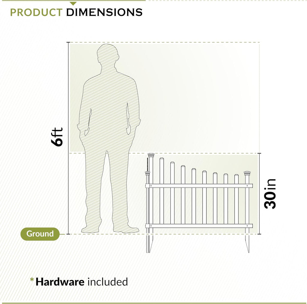 Zippity Ashley Corner Picket Fence, White Vinyl DIY No Dig Kit