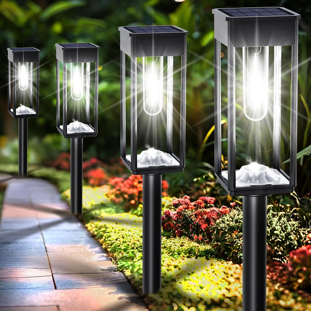 COXSENI Solar Path Lights Outdoor Waterproof 6500K Cool White, 6 Pack