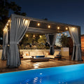 Aoxun Louvered Pergola 12' x16' Full-Aluminum Outdoor Gazebo, Gray