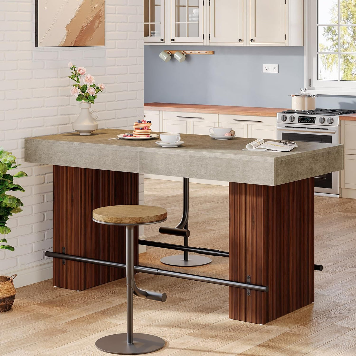 tribesigns 62.2" dining table for 4-6, counter height, package contents
