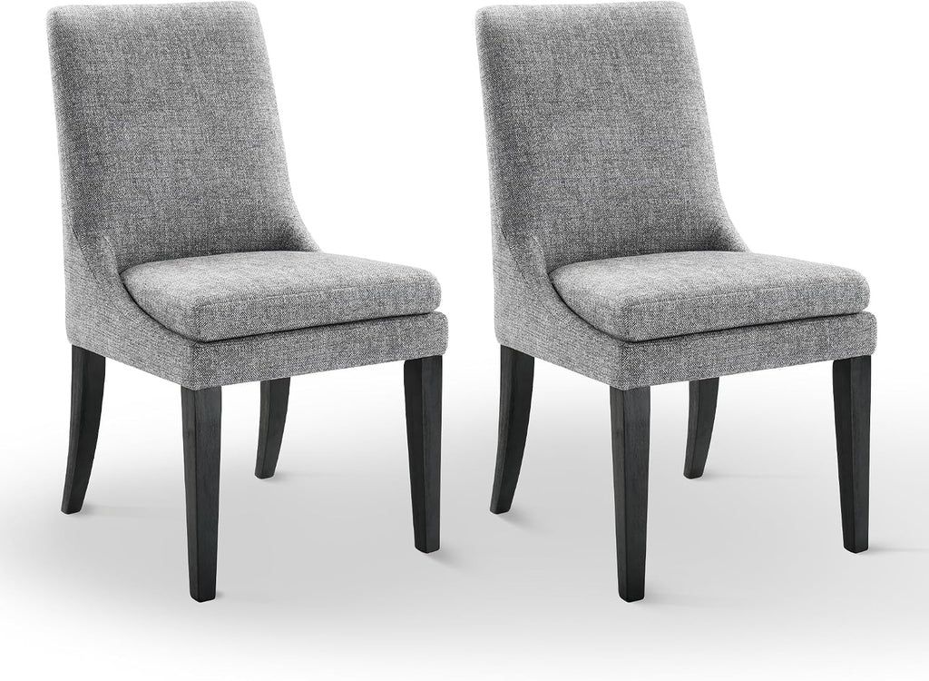 KISLOT Upholstered Dining Chairs Modern Sidechair Performance Fabric High Back Armlesschair for Diningroom Kitchen, Dark Grey, Set of 2(1 Box)